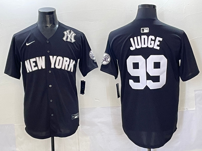 Men 2025 New York Yankees #99 Judge black Nike MLB Jersey style 7250010